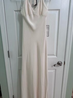 100% Silk J. Crew Ivory Simple Elegant Halter Wedding Gown - Beachy, Ethereal